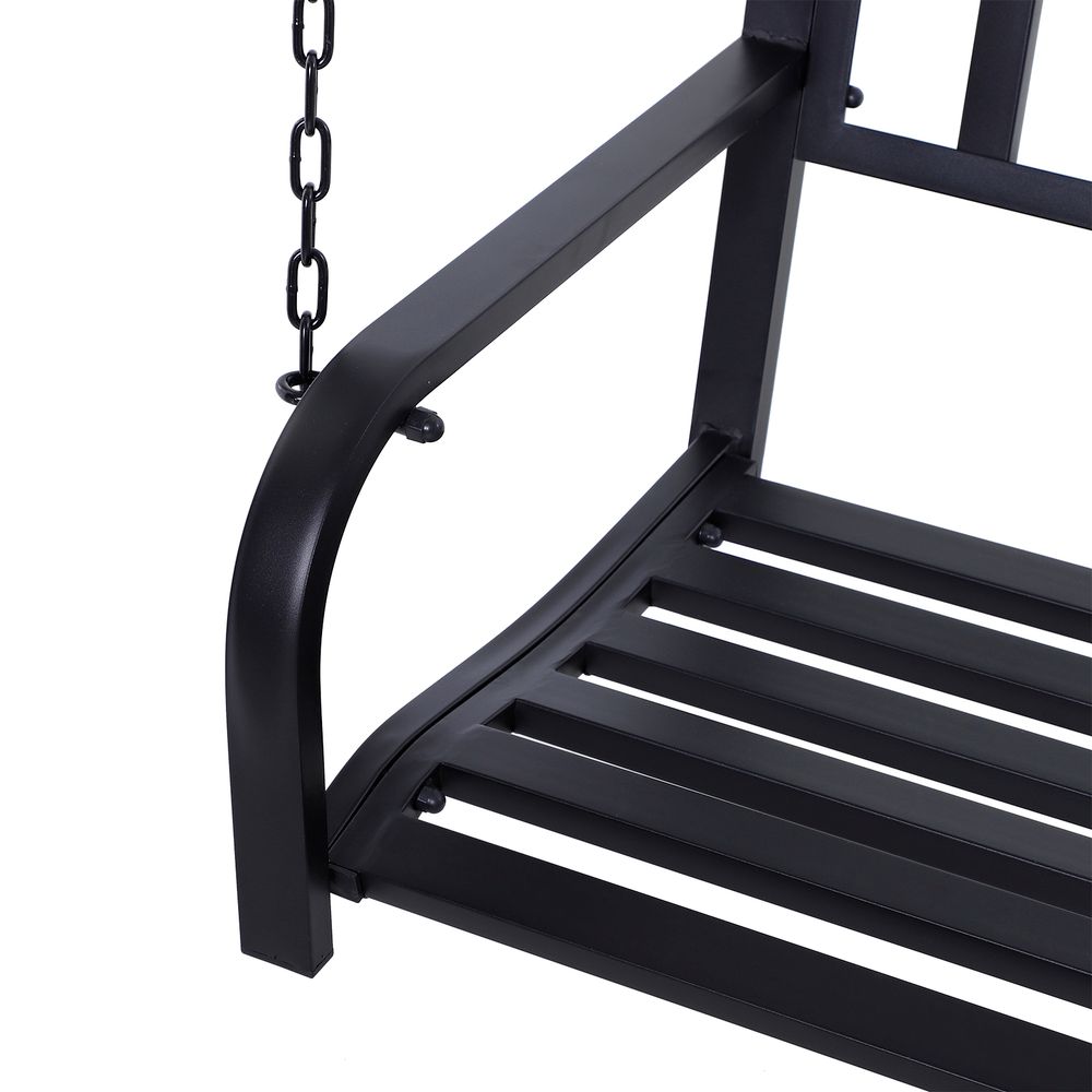 Metal 2 - Seater Outdoor Swing Chair Black - SILVIONIX