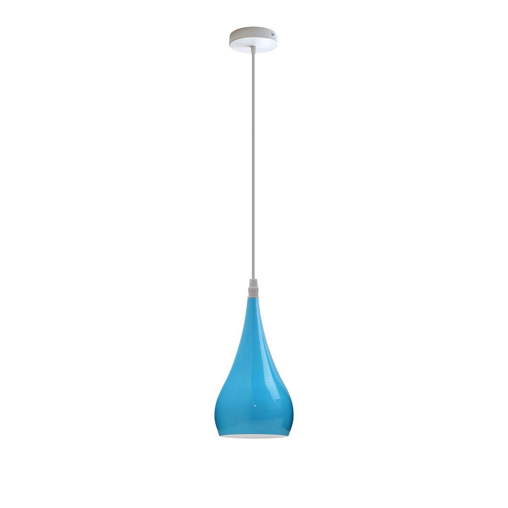 Metal E27 Teardrop Pendant Light Modern Industrial Hanging Light Fixture - SILVIONIX