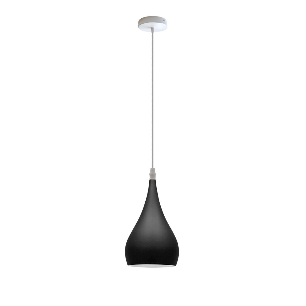 Metal E27 Teardrop Pendant Light Modern Industrial Hanging Light Fixture - SILVIONIX