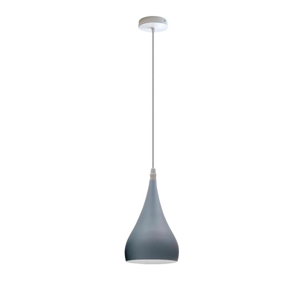 Metal E27 Teardrop Pendant Light Modern Industrial Hanging Light Fixture - SILVIONIX