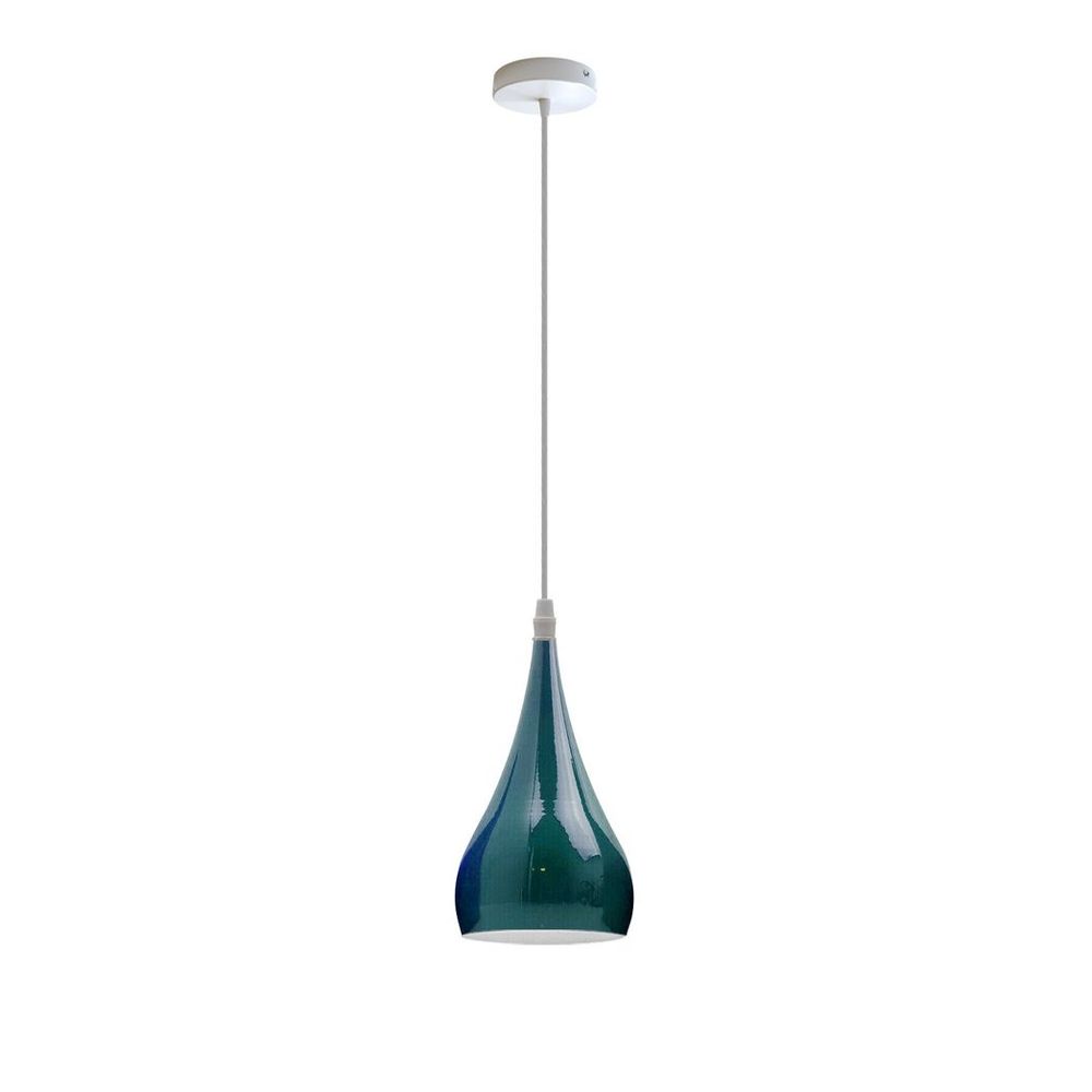 Metal E27 Teardrop Pendant Light Modern Industrial Hanging Light Fixture - SILVIONIX