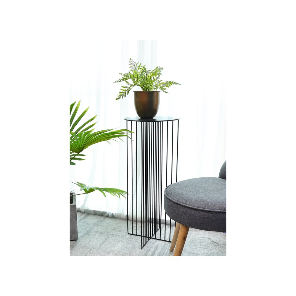 Metal Flower Stand Side Table - SLENDER - SILVIONIX