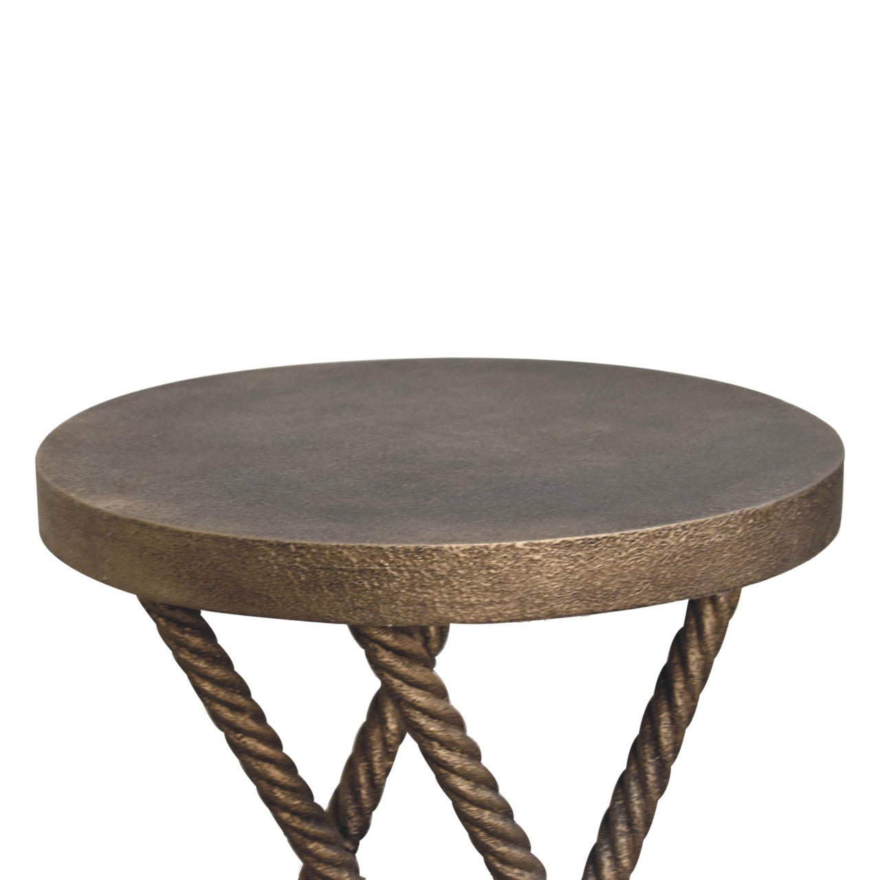 Metallic Rope Side Table - SILVIONIX