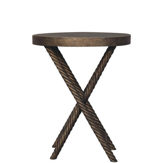 Metallic Rope Side Table - SILVIONIX