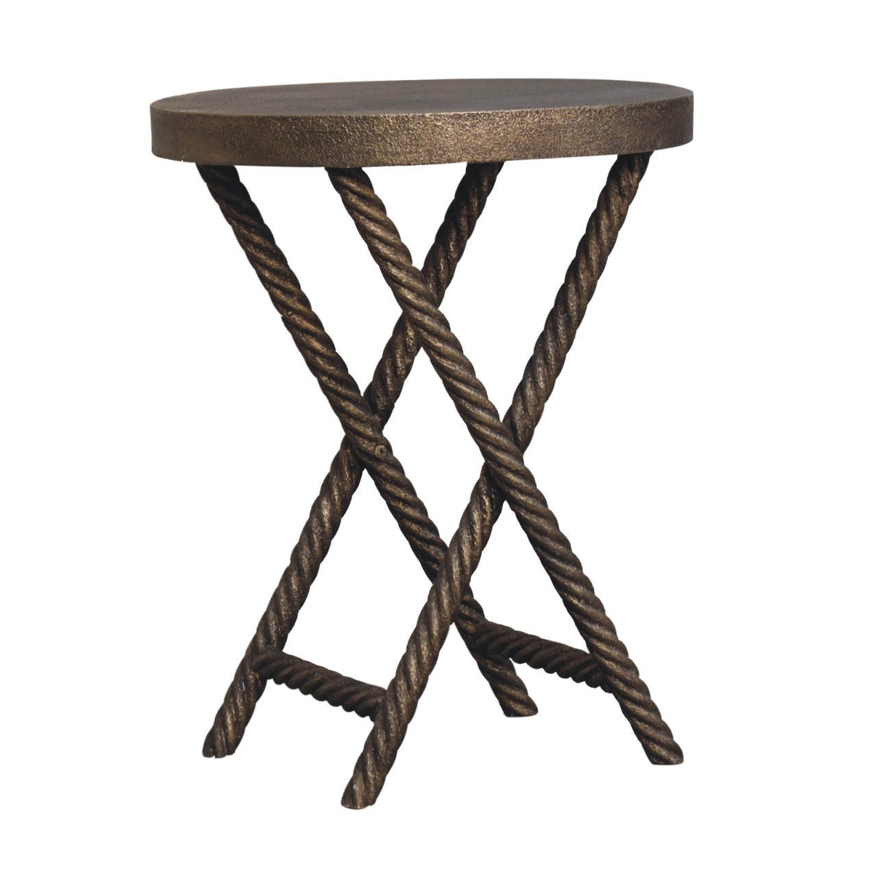 Metallic Rope Side Table - SILVIONIX