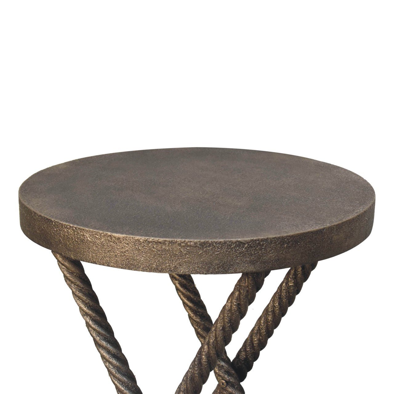 Metallic Rope Side Table - SILVIONIX