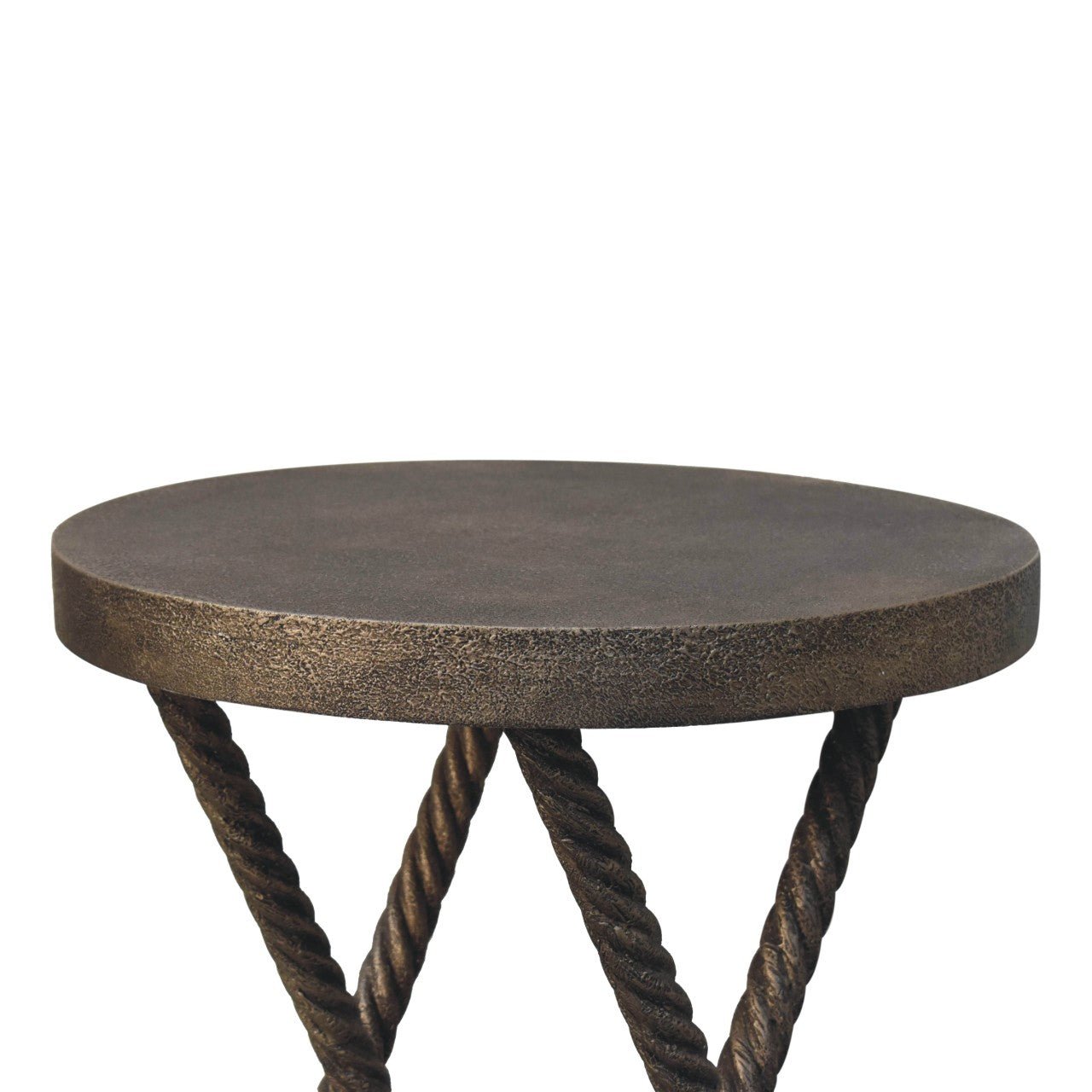 Metallic Rope Side Table - SILVIONIX