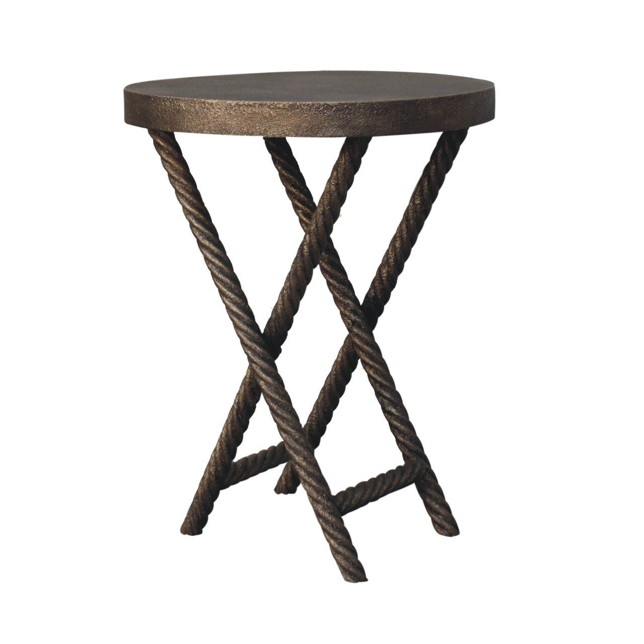 Metallic Rope Side Table - SILVIONIX