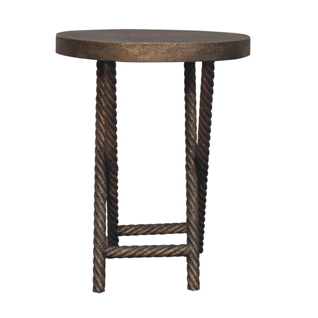 Metallic Rope Side Table - SILVIONIX