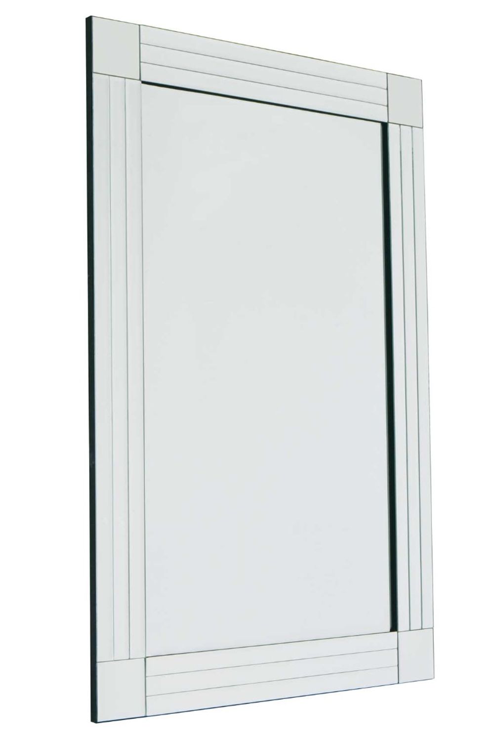 Milton All Glass Bevelled Square Corner Mirror - SILVIONIX