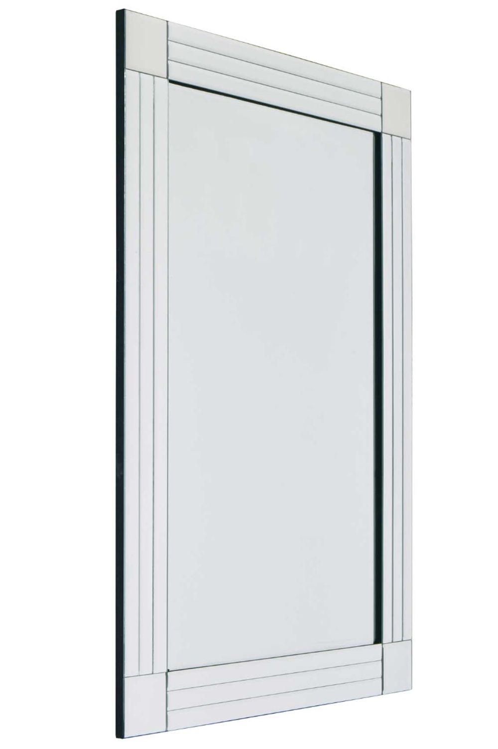 Milton All Glass Bevelled Square Corner Mirror - SILVIONIX