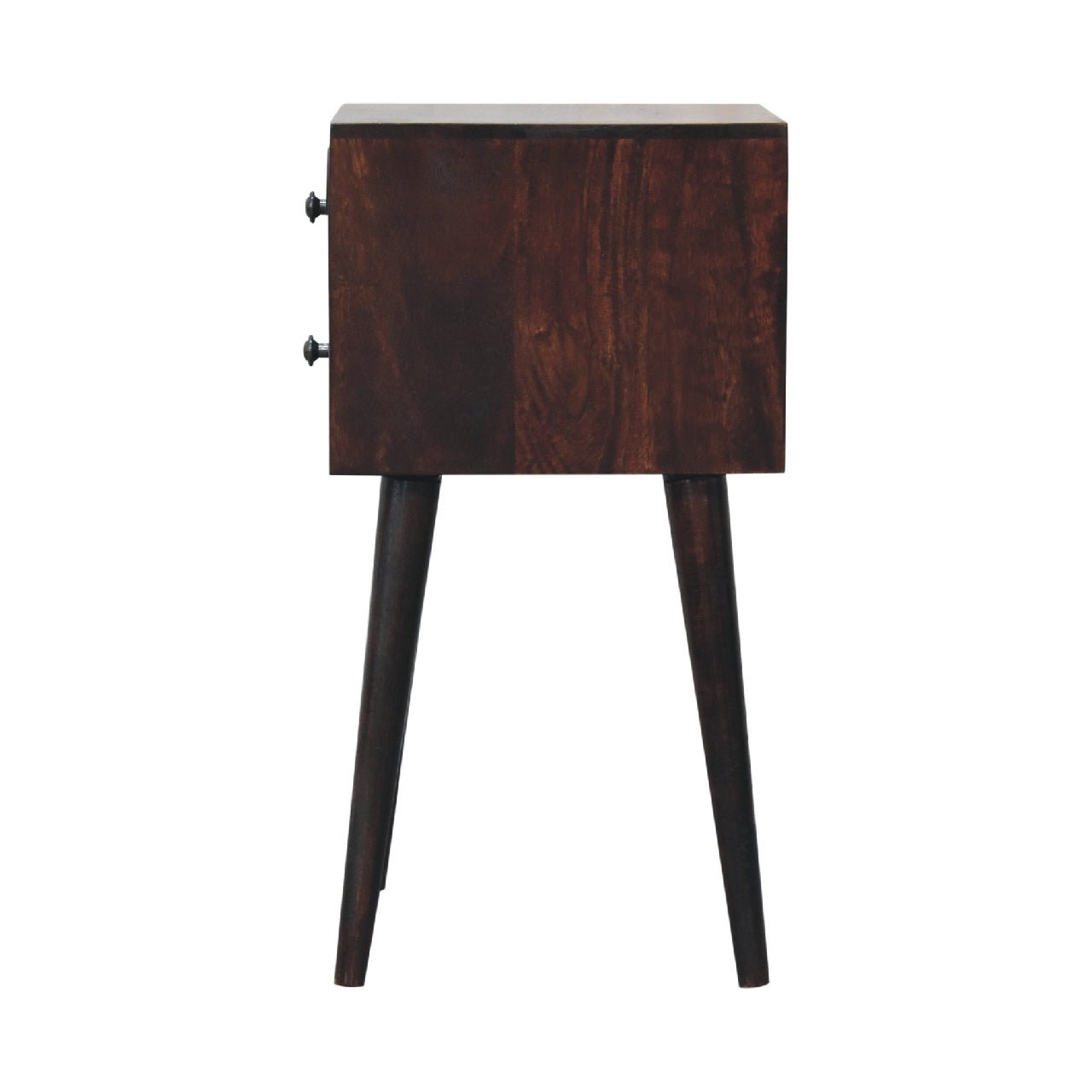 Mini 2 Drawer Light Walnut Bedside - SILVIONIX