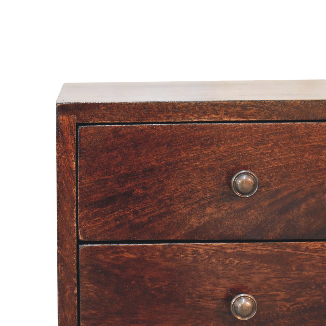 Mini 2 Drawer Light Walnut Bedside - SILVIONIX