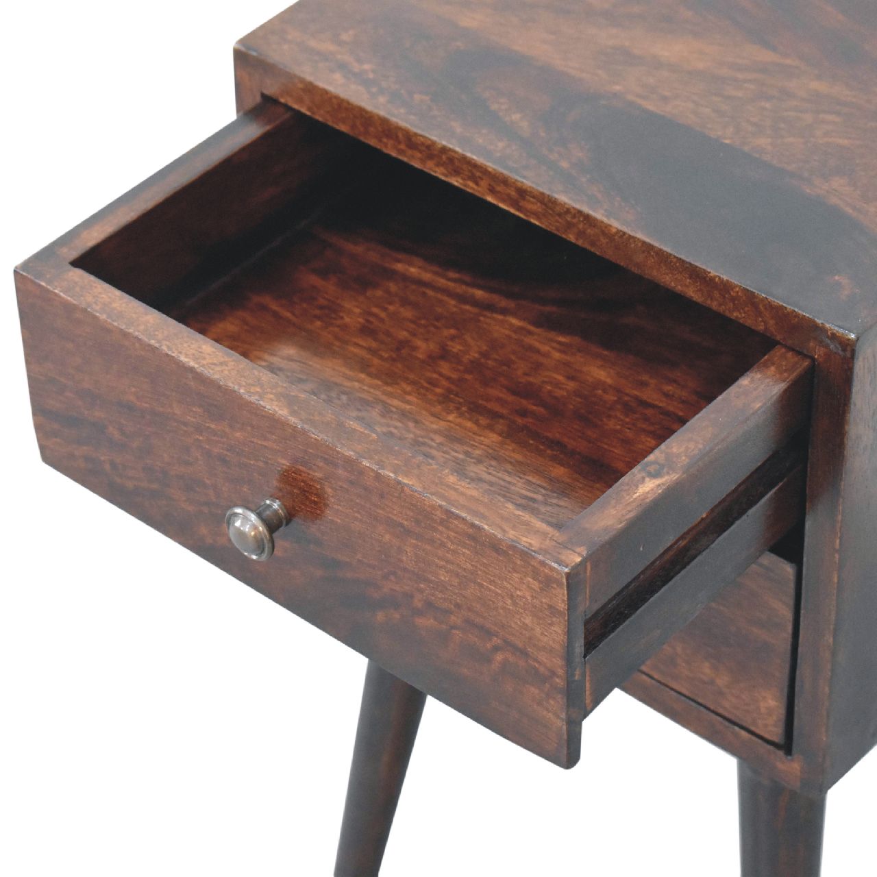 Mini 2 Drawer Light Walnut Bedside - SILVIONIX