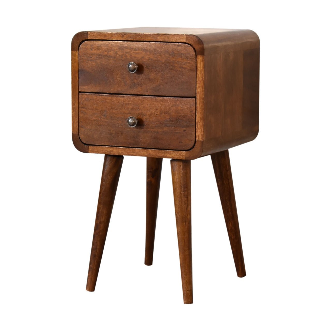 Mini Chestnut Curved Bedside - SILVIONIX