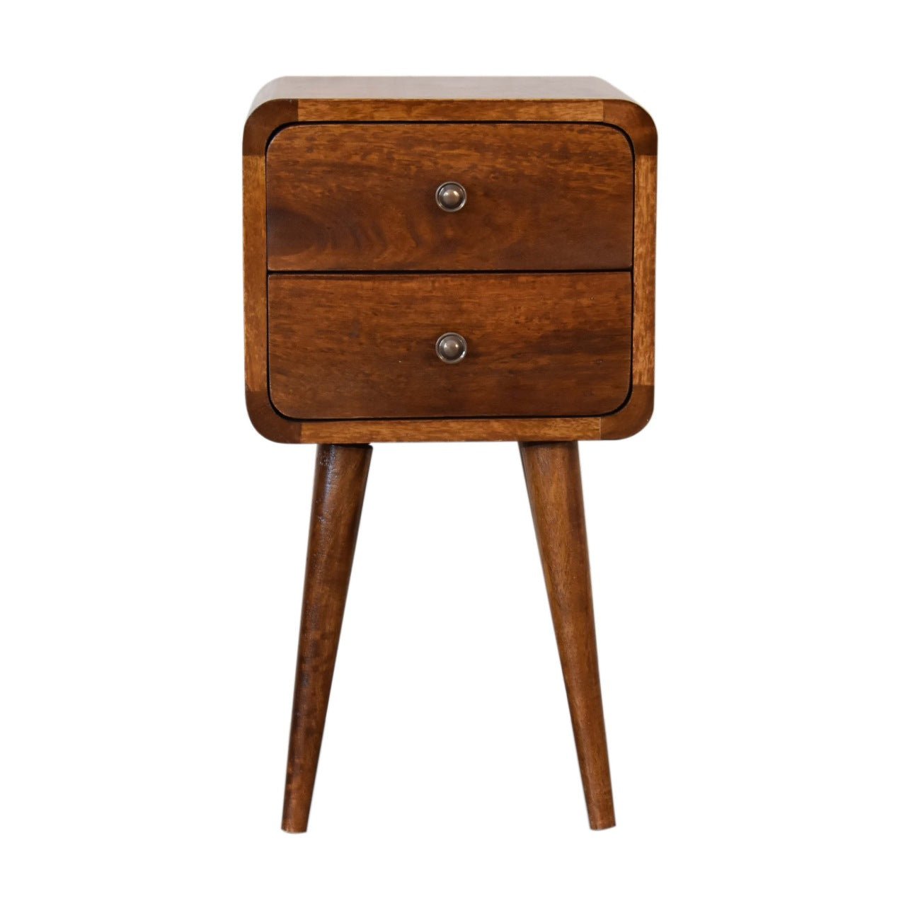 Mini Chestnut Curved Bedside - SILVIONIX