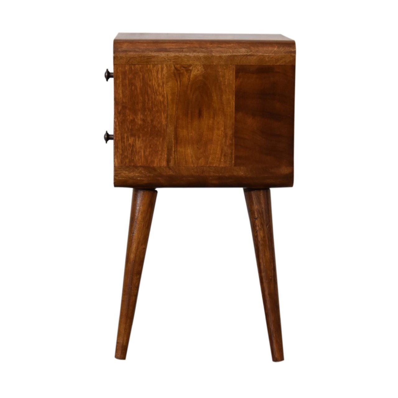 Mini Chestnut Curved Bedside - SILVIONIX