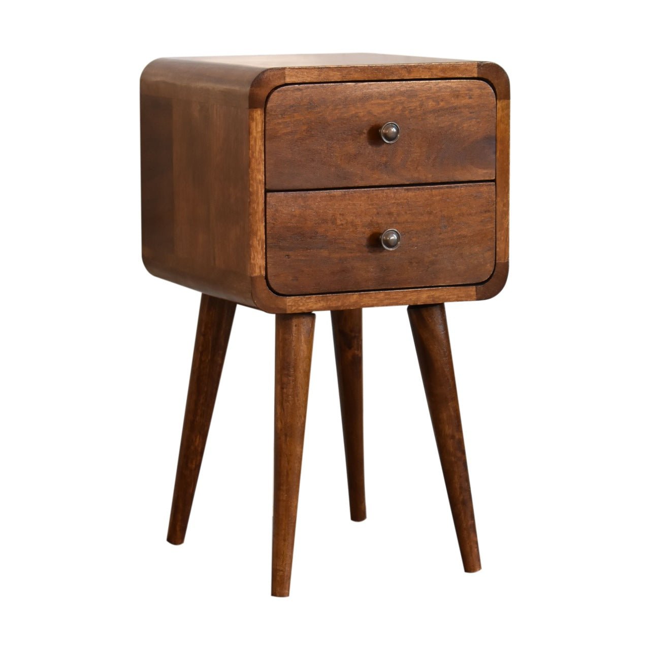 Mini Chestnut Curved Bedside - SILVIONIX