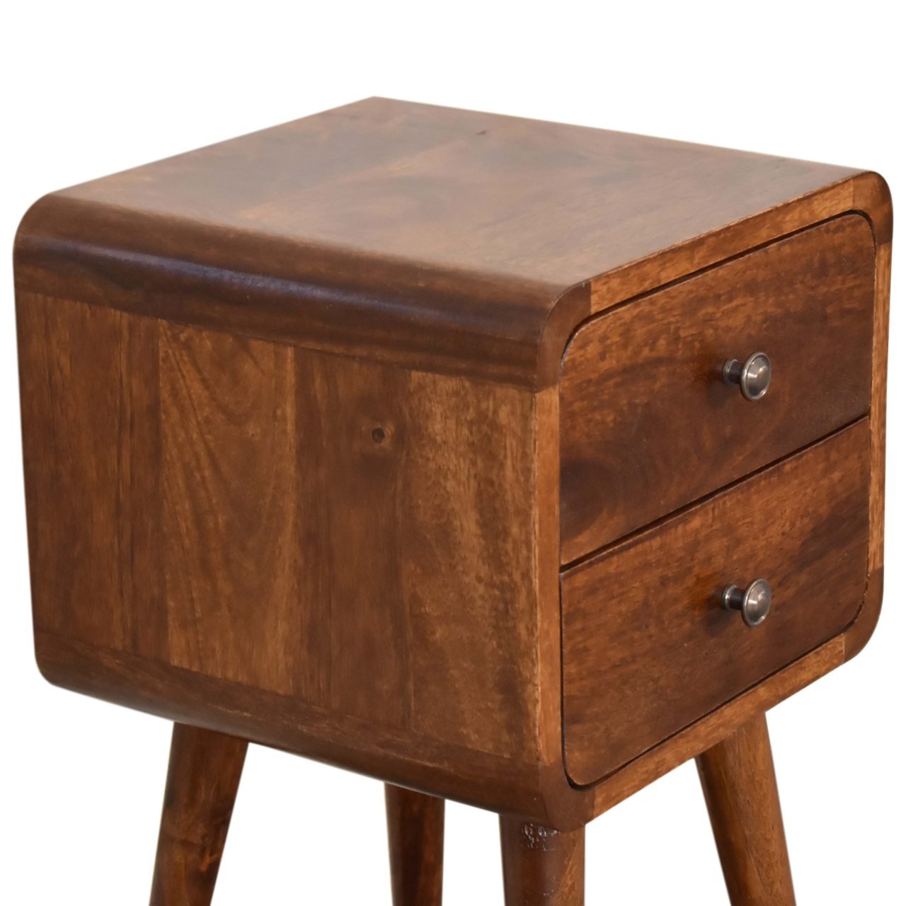 Mini Chestnut Curved Bedside - SILVIONIX