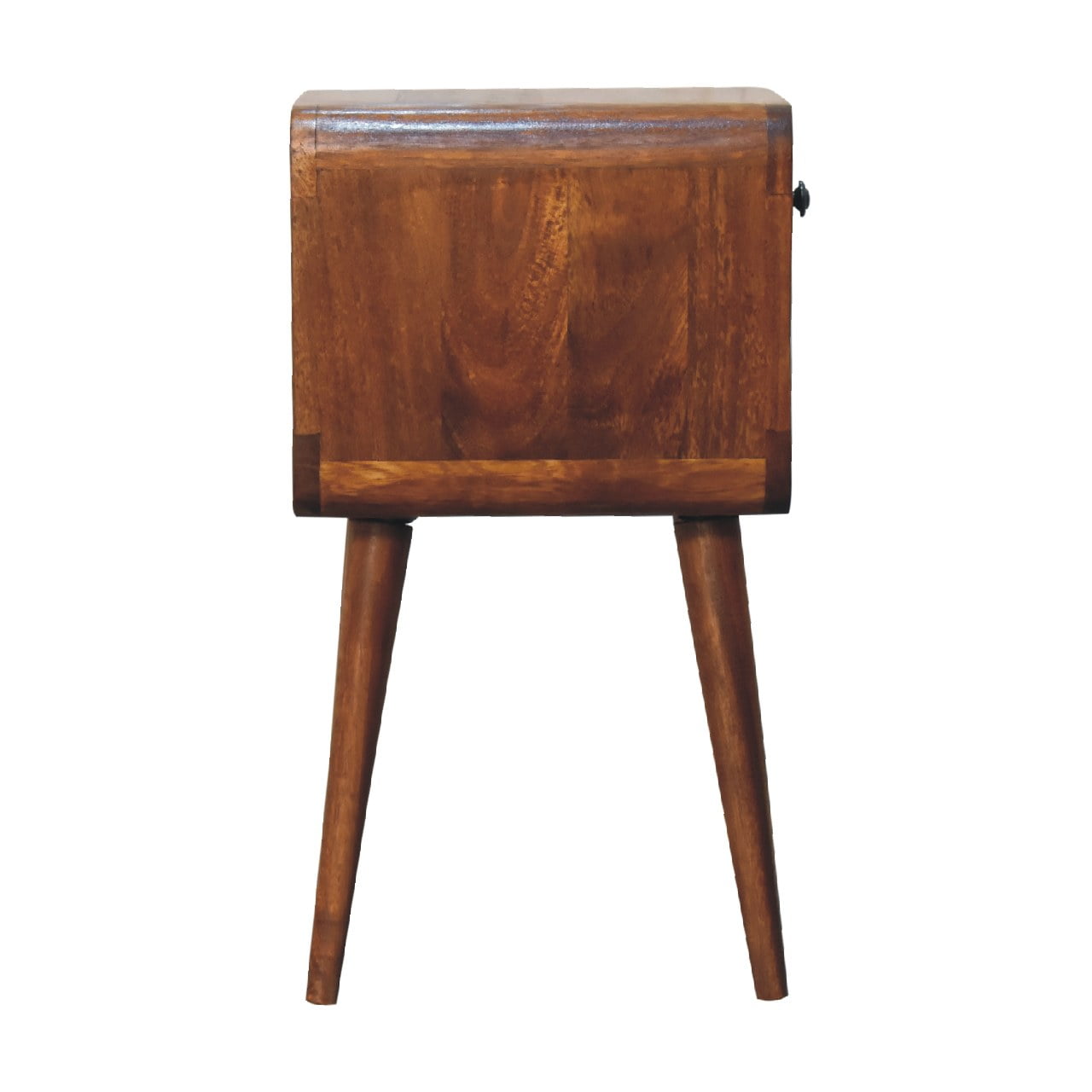 Mini Chestnut Curved Bedside with Lower Slot - SILVIONIX