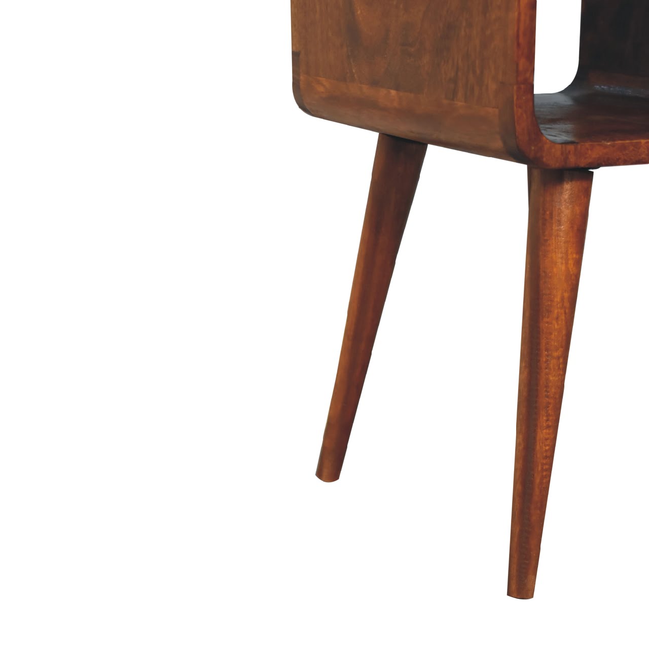 Mini Chestnut Curved Bedside with Lower Slot - SILVIONIX