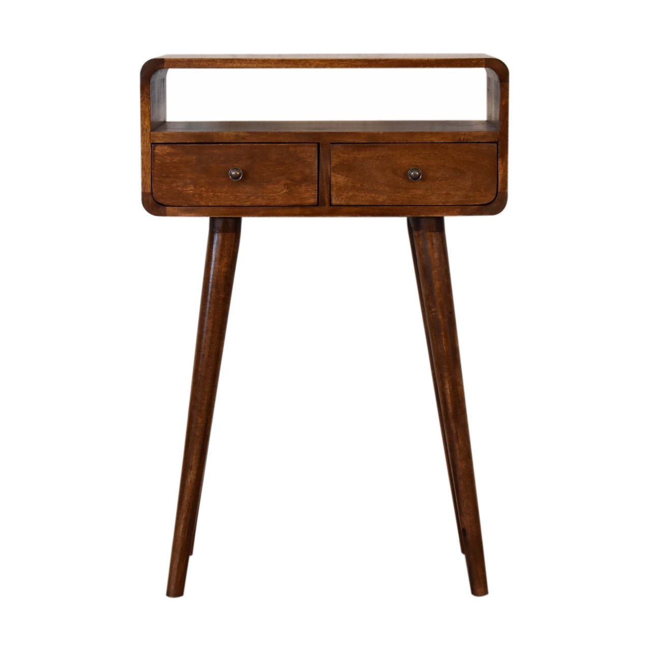 Mini Chestnut Curved Console Table - SILVIONIX