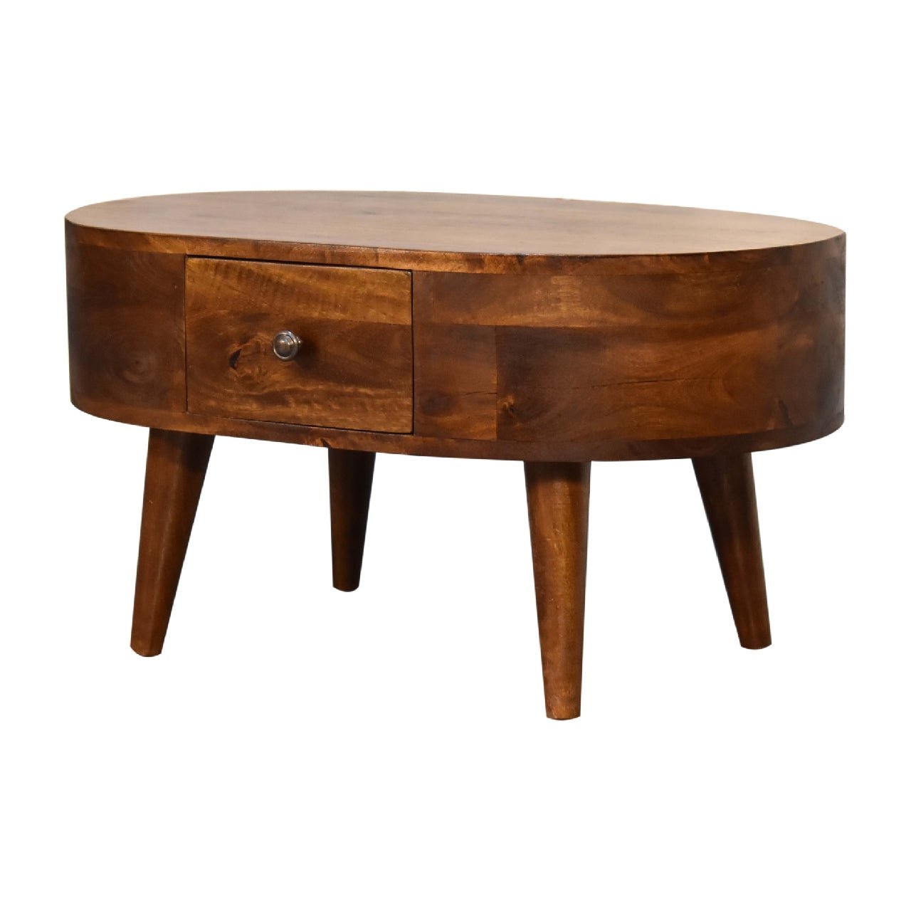 Mini Chestnut Rounded Coffee Table - SILVIONIX