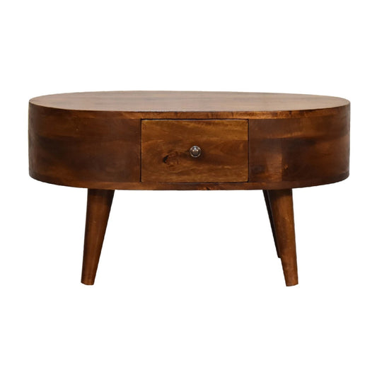 Mini Chestnut Rounded Coffee Table - SILVIONIX