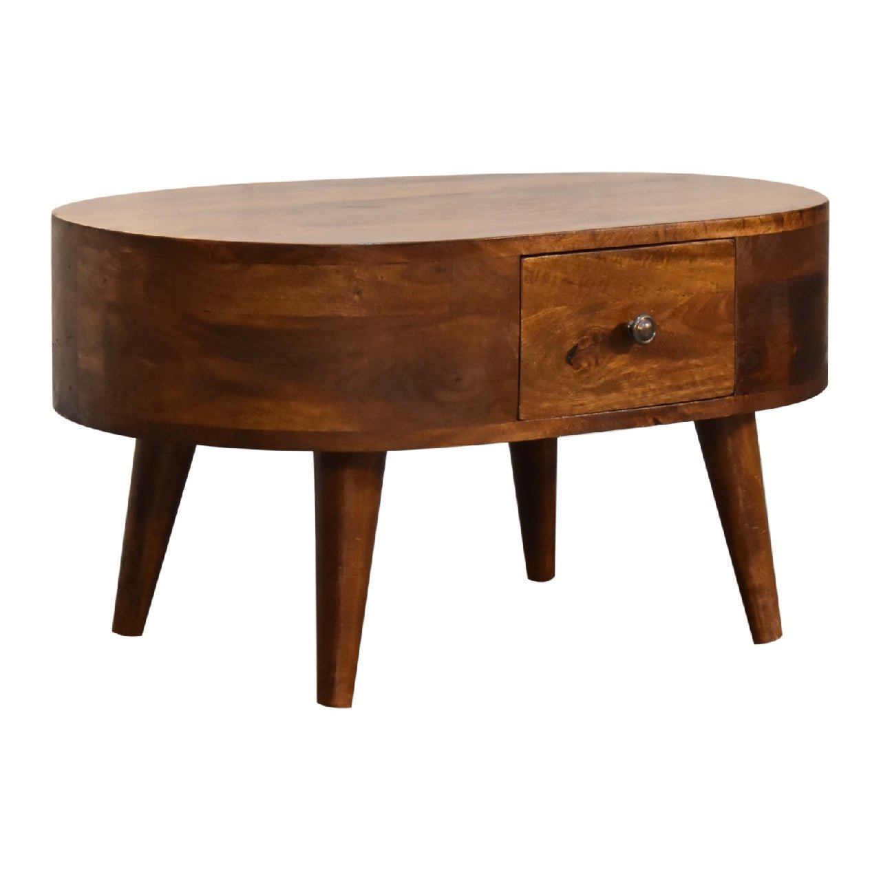 Mini Chestnut Rounded Coffee Table - SILVIONIX