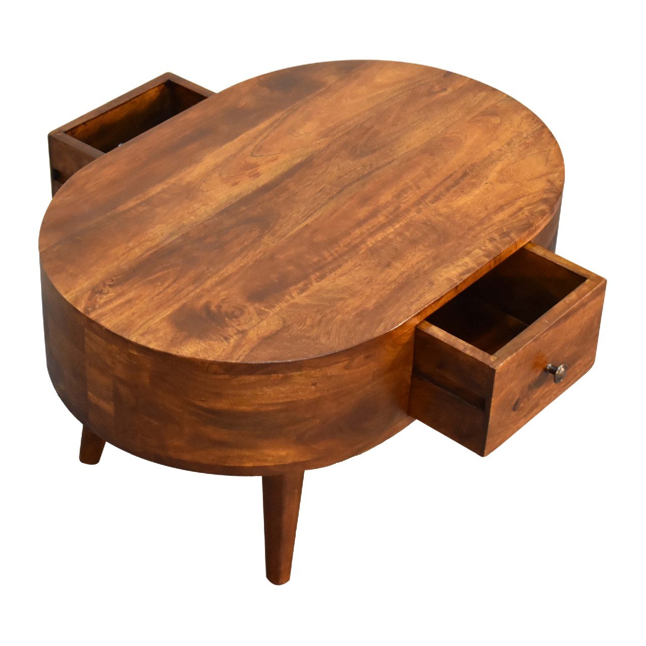 Mini Chestnut Rounded Coffee Table - SILVIONIX