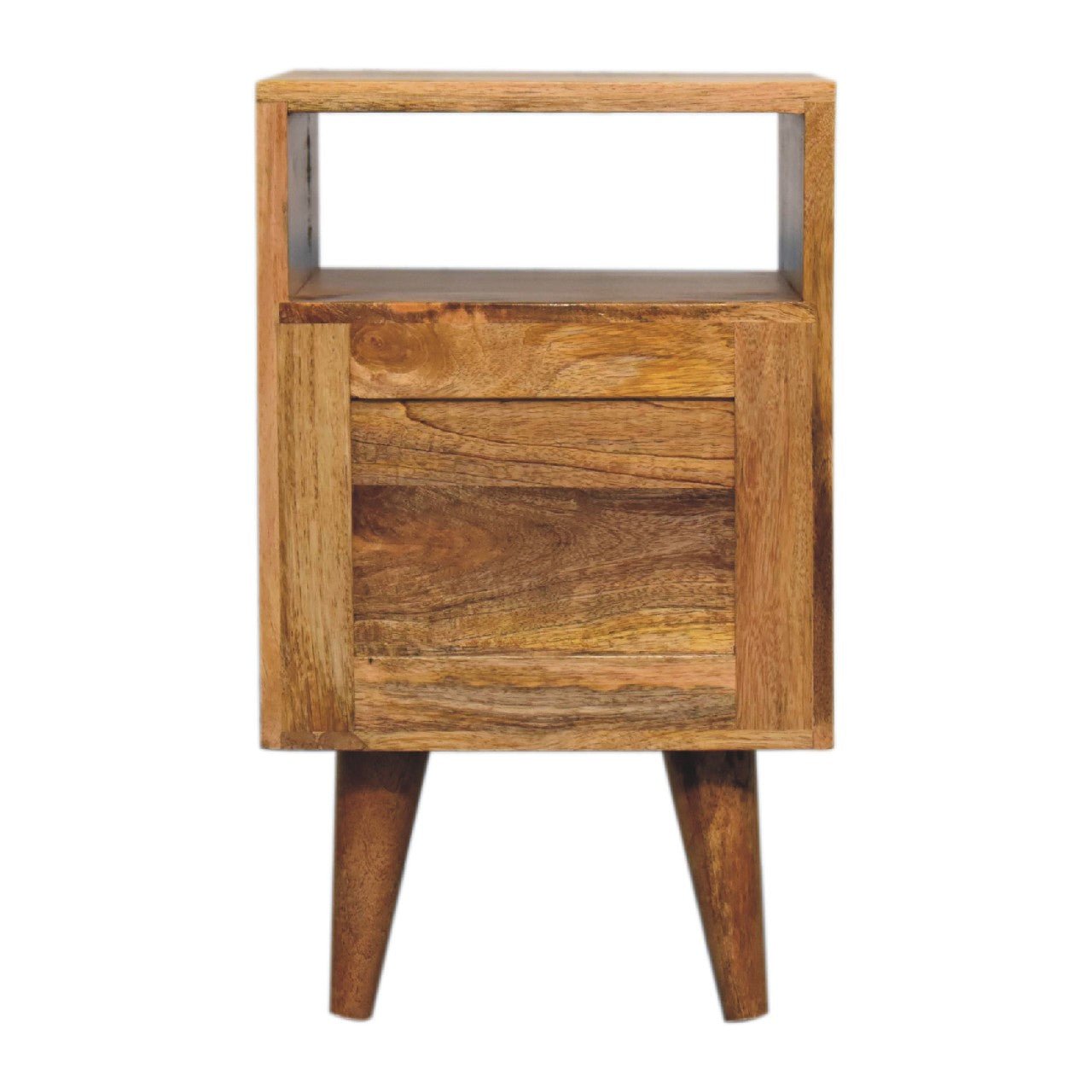 Mini Classic Oak - ish Bedside with Open Slot - SILVIONIX