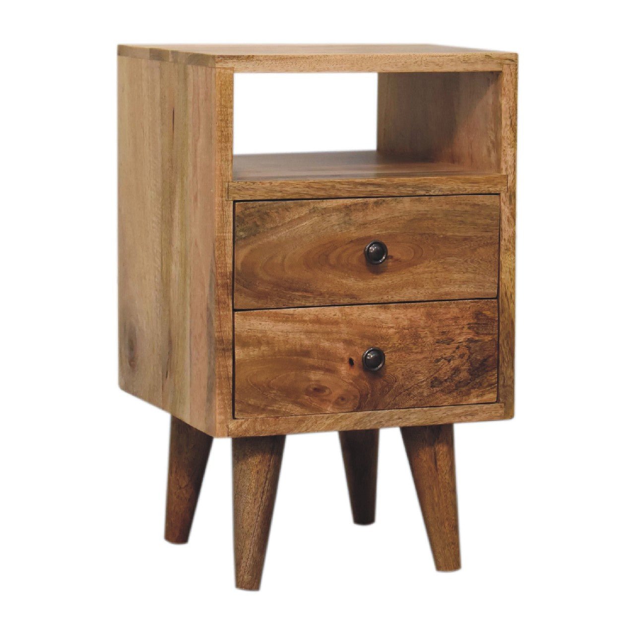 Mini Classic Oak - ish Bedside with Open Slot - SILVIONIX