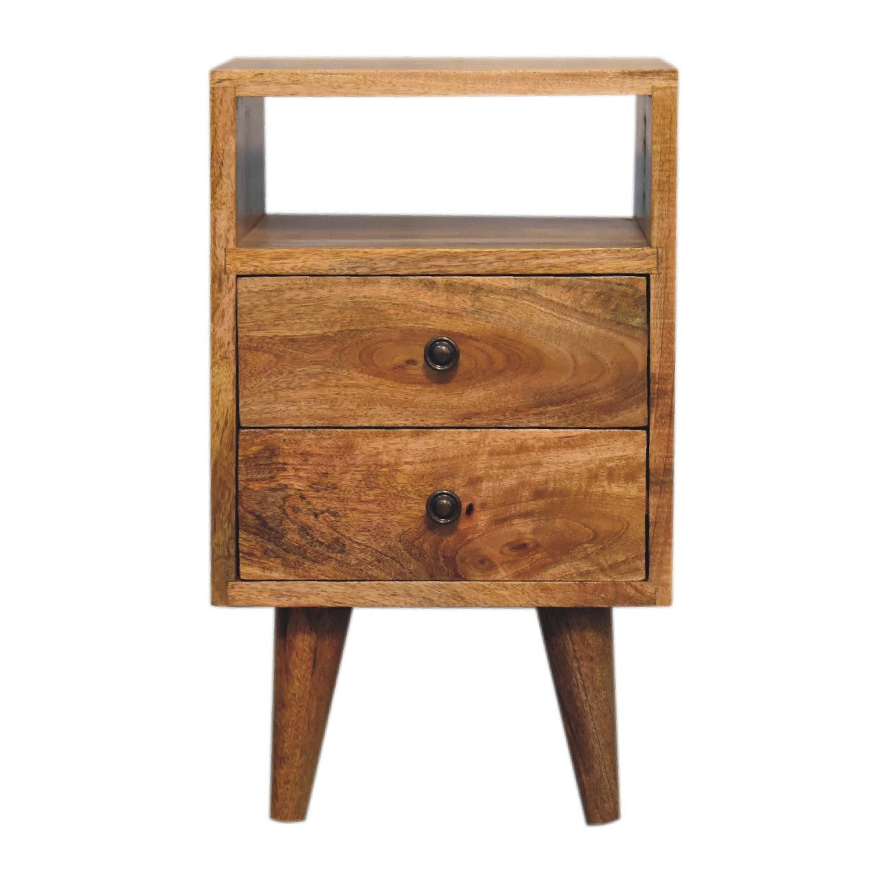 Mini Classic Oak - ish Bedside with Open Slot - SILVIONIX