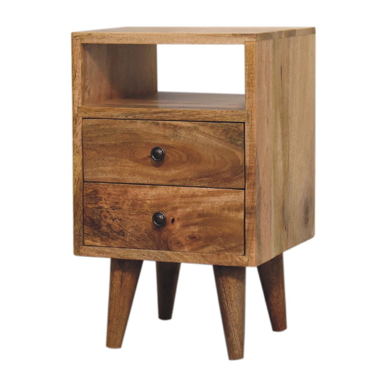 Mini Classic Oak - ish Bedside with Open Slot - SILVIONIX