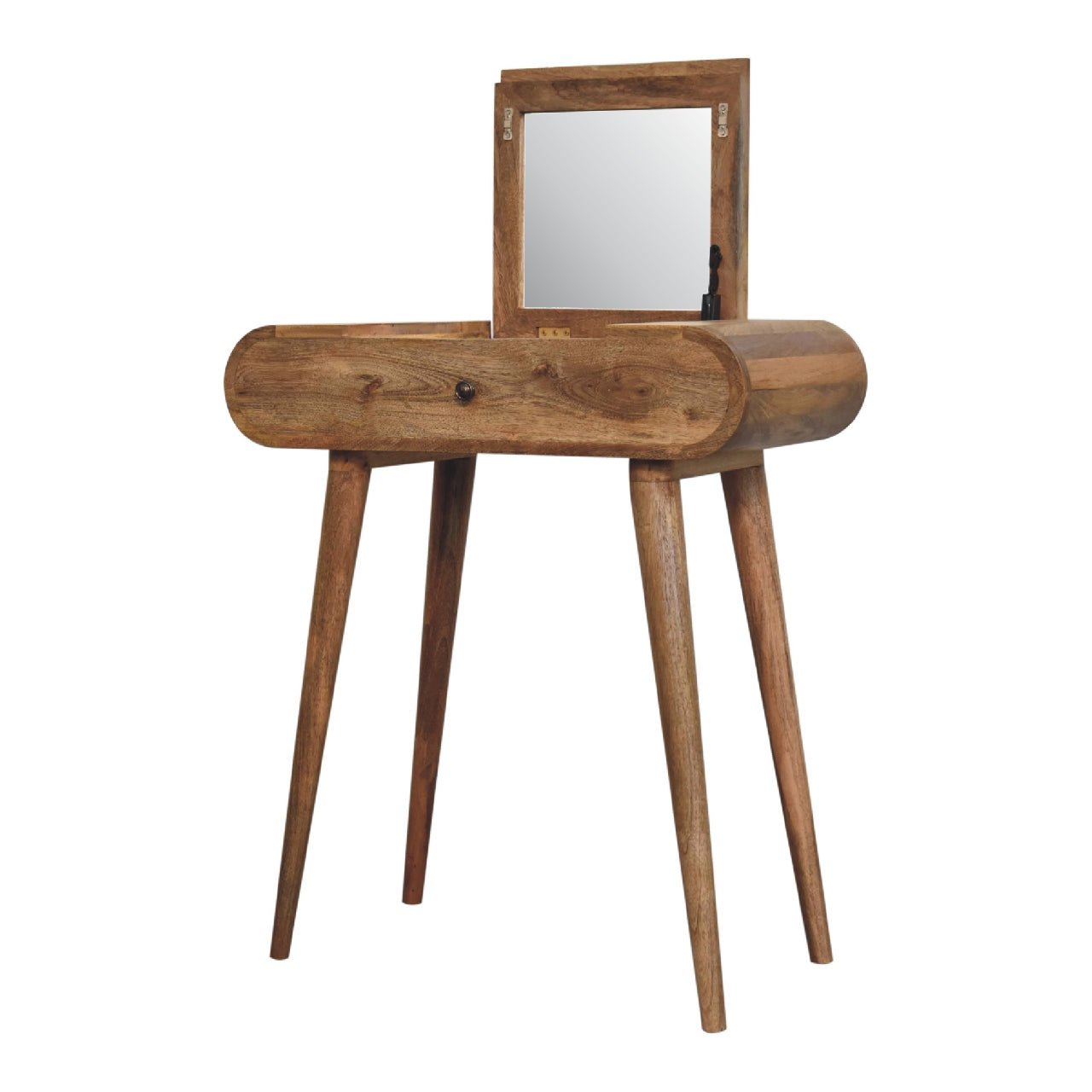 Mini Oak - ish Round Dressing Table - SILVIONIX