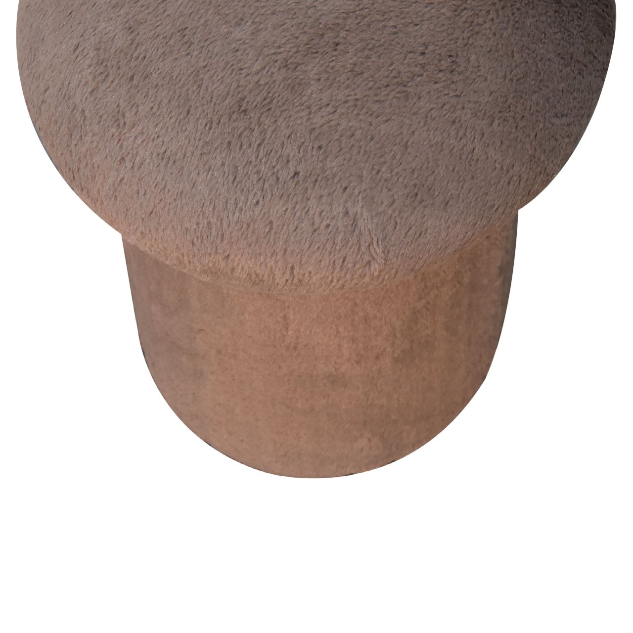 Mocha Faux Fur Mushroom Footstool - SILVIONIX