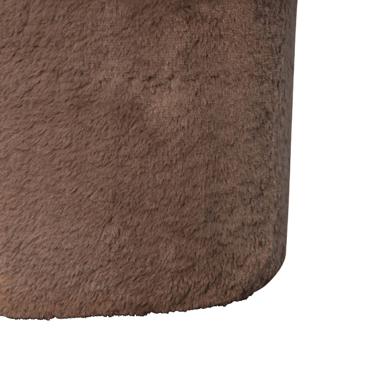 Mocha Faux Fur Mushroom Footstool - SILVIONIX