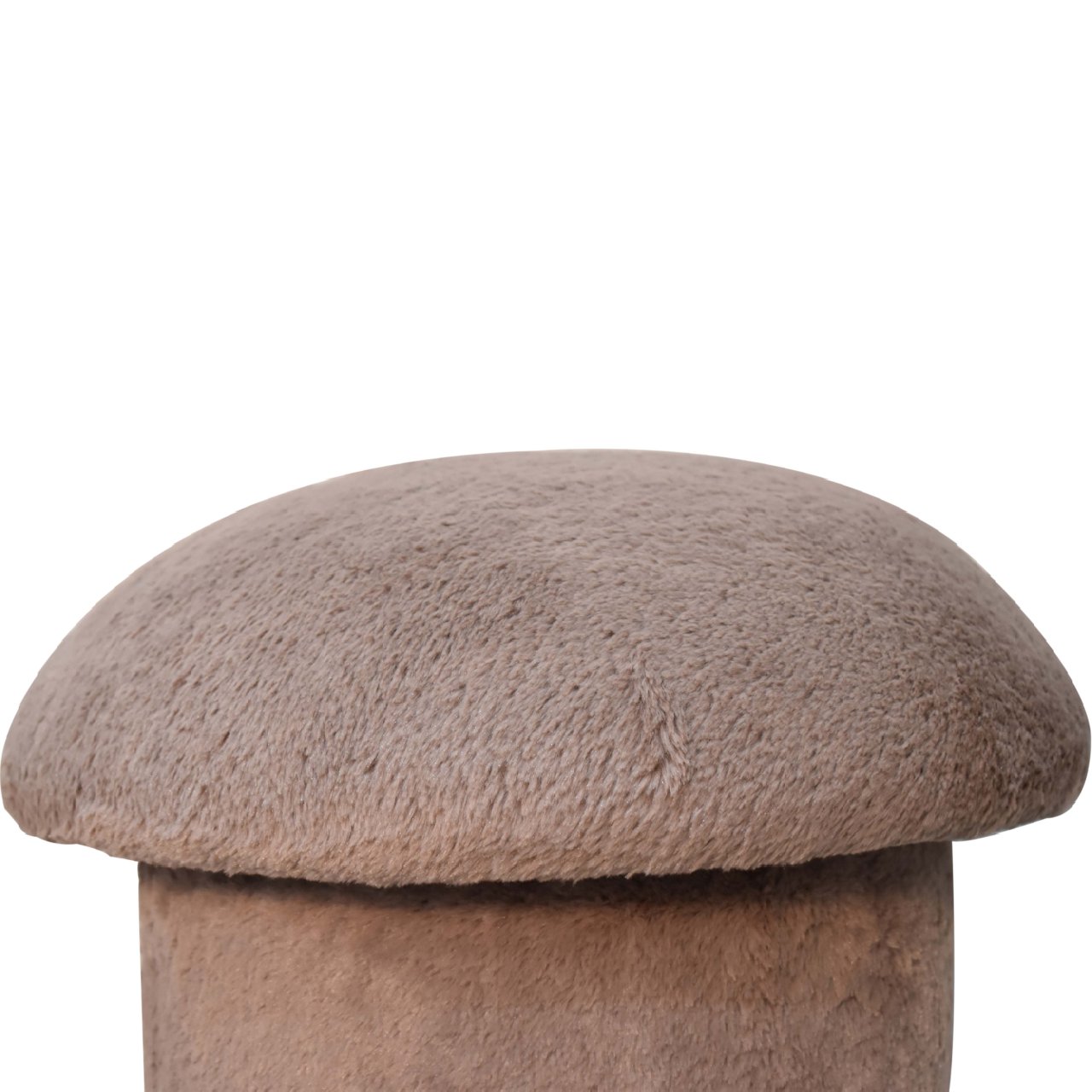 Mocha Faux Fur Mushroom Footstool - SILVIONIX