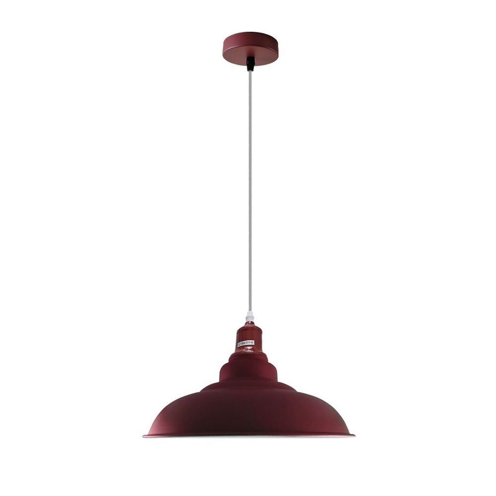 Modern Bowl Burgundy Hanging Pendant Ceiling Lamp Lighting UK E27 Pendant Light - SILVIONIX