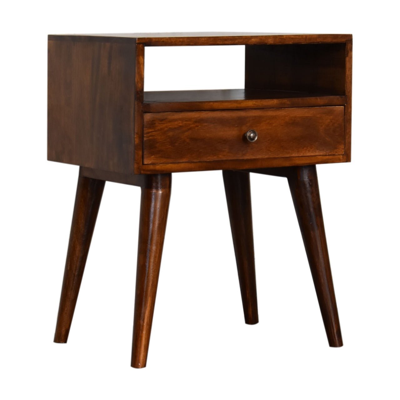 Modern Chestnut Solid Wood Bedside - SILVIONIX