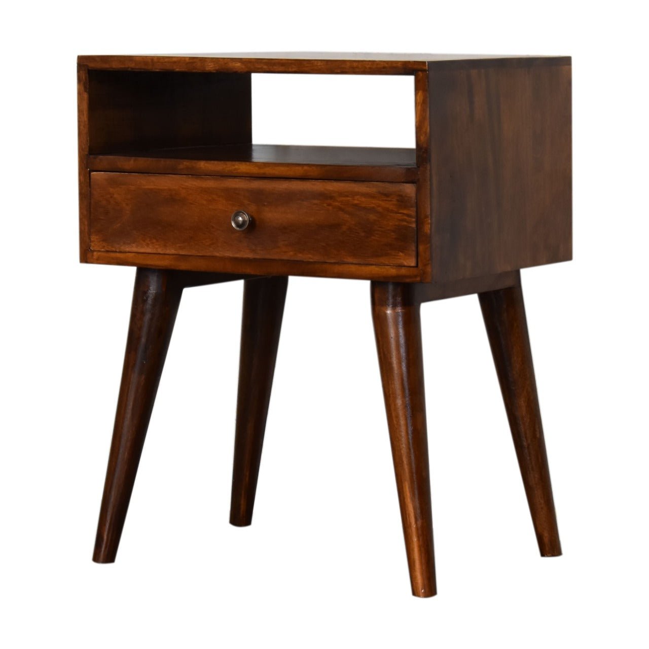 Modern Chestnut Solid Wood Bedside - SILVIONIX