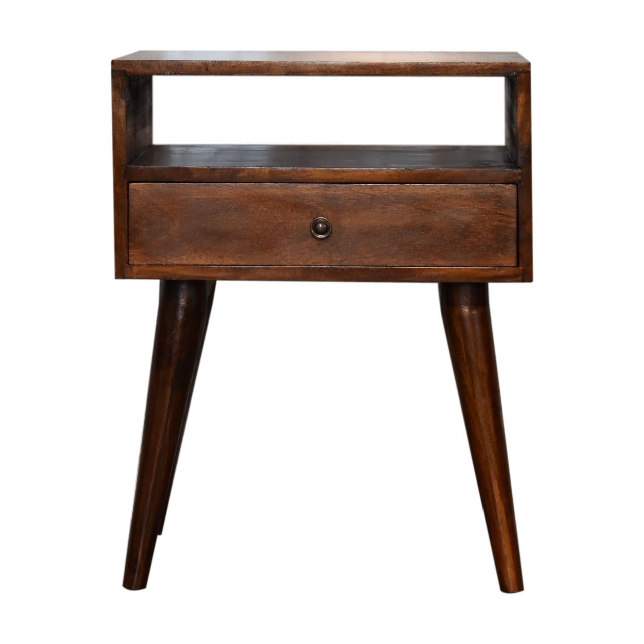 Modern Chestnut Solid Wood Bedside - SILVIONIX