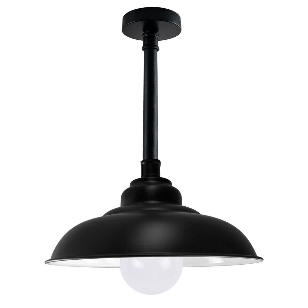 Modern Industrial Metal Curved Lampshade Ceiling Light Black Flush Mount Lighting Indoor Light - SILVIONIX