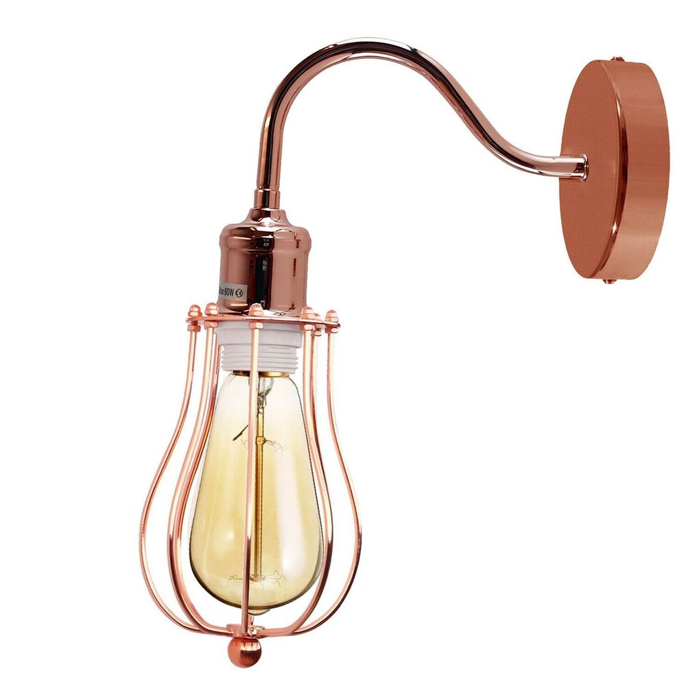 Modern Industrial Wall Mounted Light Indoor Rustic Sconce Lamp Fixture Metal Balloon Cage Shade - SILVIONIX