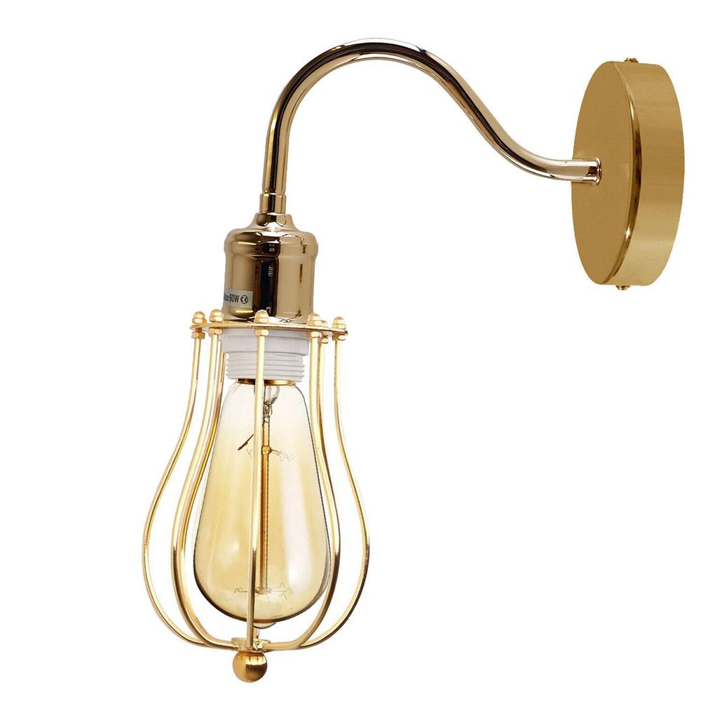 Modern Industrial Wall Mounted Light Indoor Rustic Sconce Lamp Fixture Metal Balloon Cage Shade - SILVIONIX