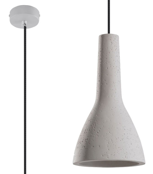 Modern Pendant lamp EMPOLI Concrete White Loft Design LED E27 - SILVIONIX