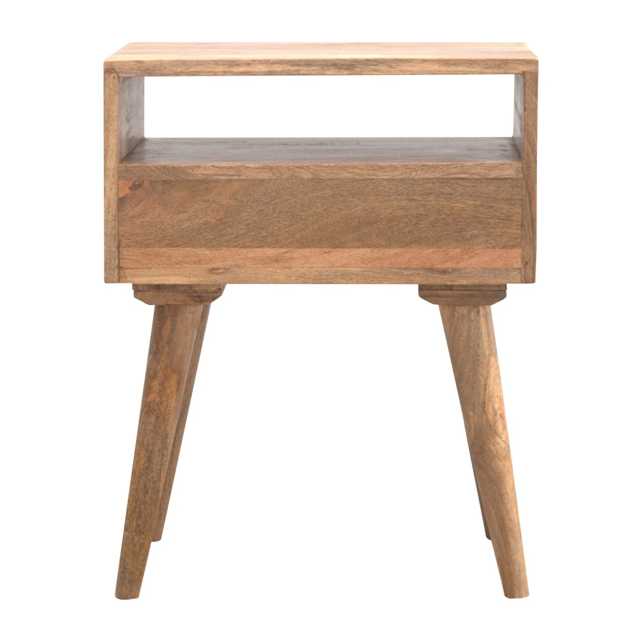 Modern Solid Wood Bedside with Open Slot - SILVIONIX