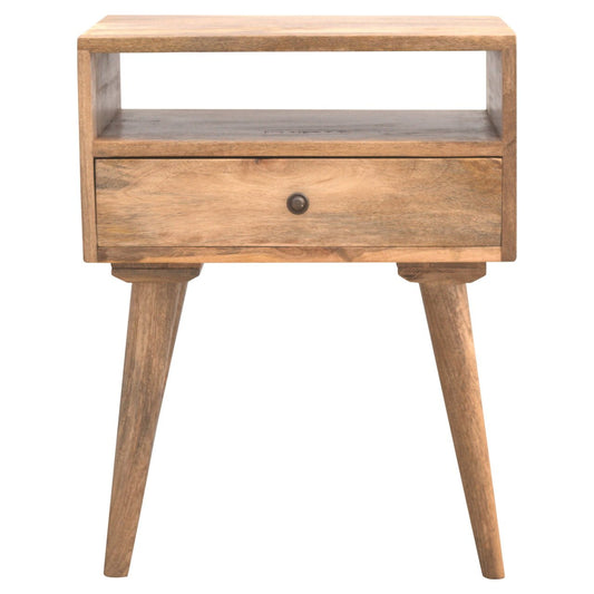 Modern Solid Wood Bedside with Open Slot - SILVIONIX