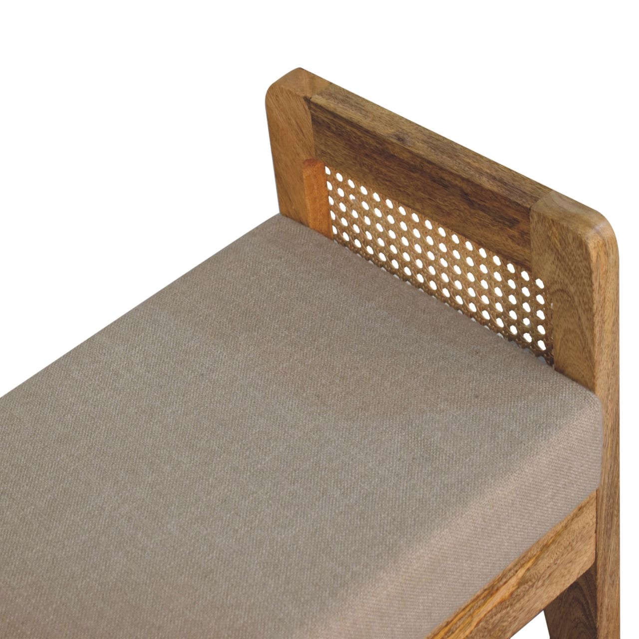 Mud Linen Rattan Bench - SILVIONIX