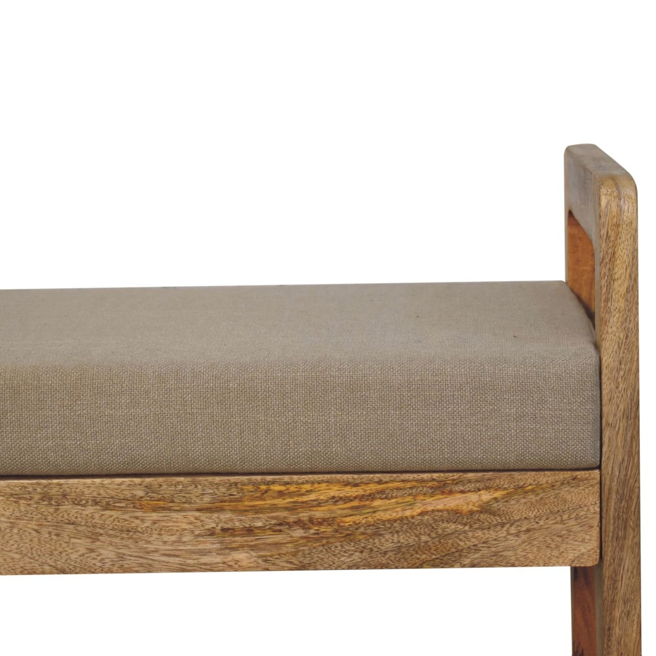 Mud Linen Rattan Bench - SILVIONIX